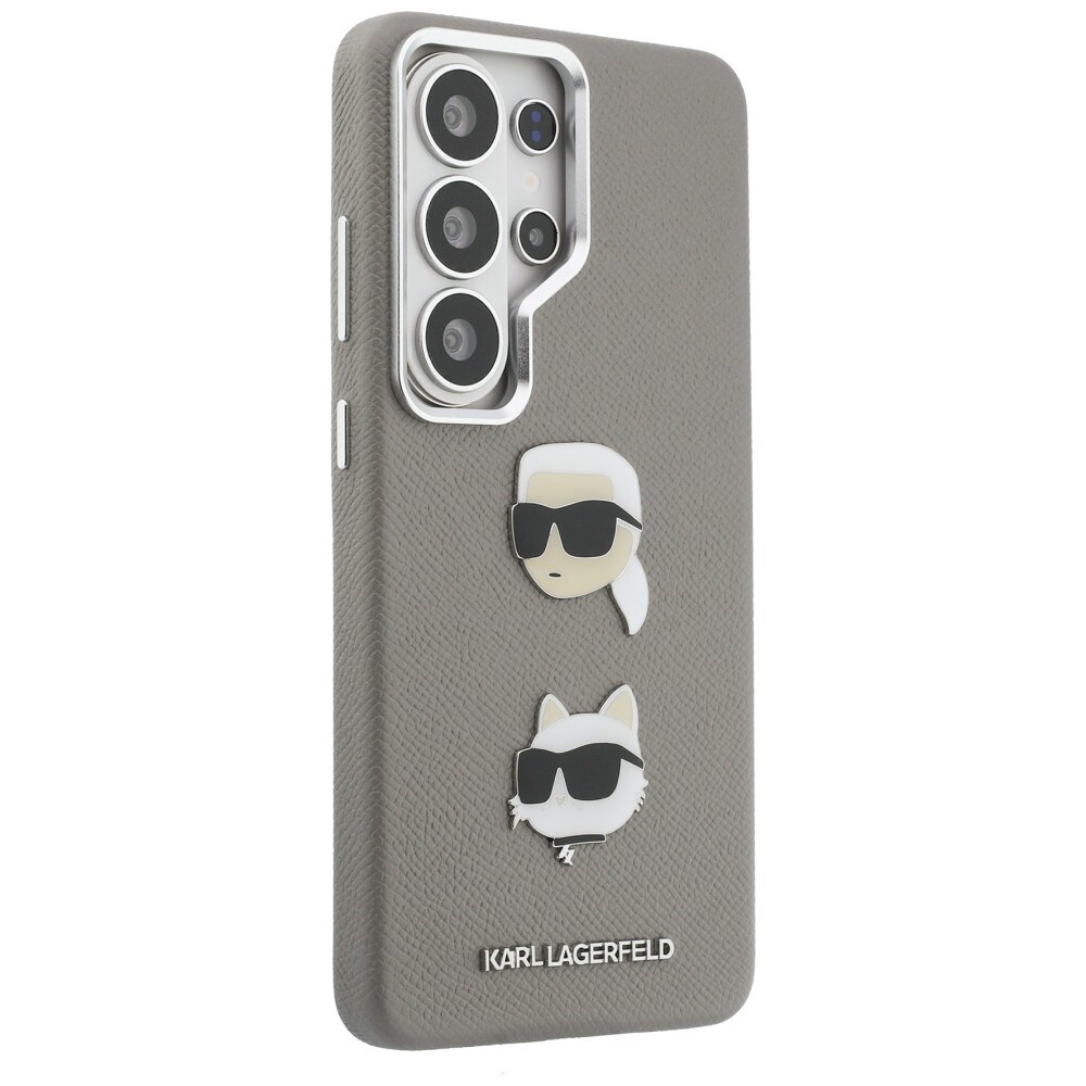 Karl Lagerfeld Saffiano Double Heads metallveske for Samsung Galaxy S26 Ultra - sølv