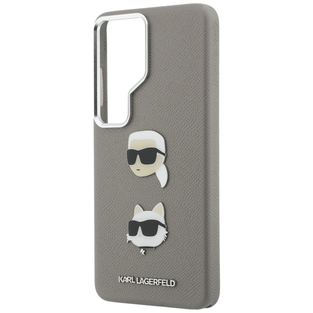 Karl Lagerfeld Saffiano Double Heads metallveske for Samsung Galaxy S26 Ultra - sølv