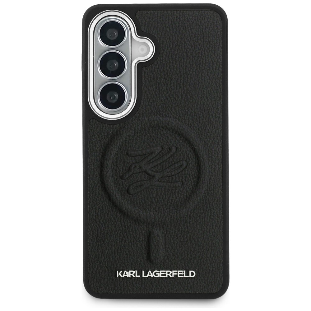 Karl Lagerfeld MagSafe-etui med pregede ringinitialer for Samsung Galaxy S26+ - Svart