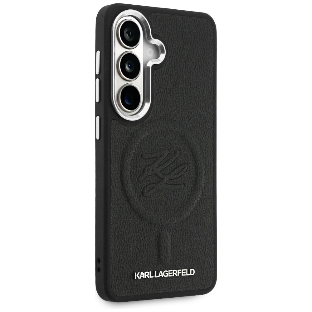 Karl Lagerfeld MagSafe-etui med pregede ringinitialer for Samsung Galaxy S26+ - Svart