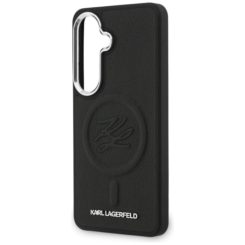 Karl Lagerfeld MagSafe-etui med pregede ringinitialer for Samsung Galaxy S26+ - Svart