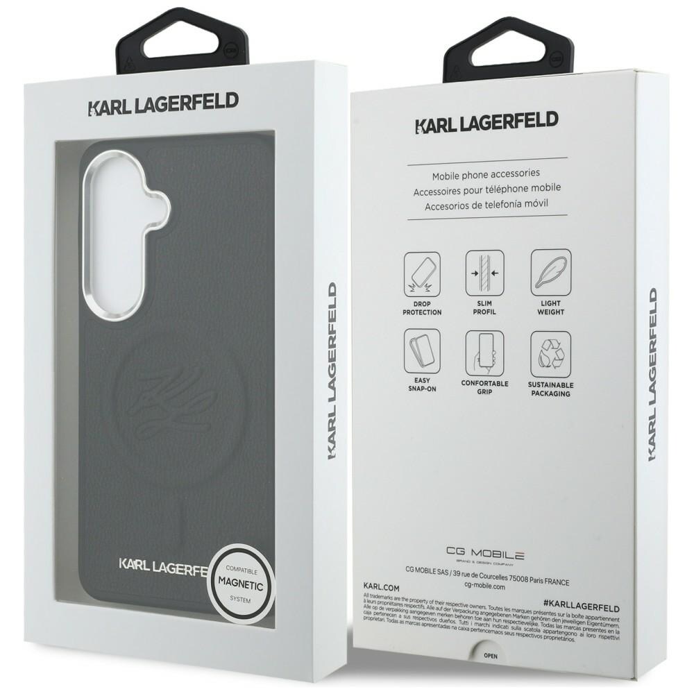 Karl Lagerfeld MagSafe-etui med pregede ringinitialer for Samsung Galaxy S26+ - Svart