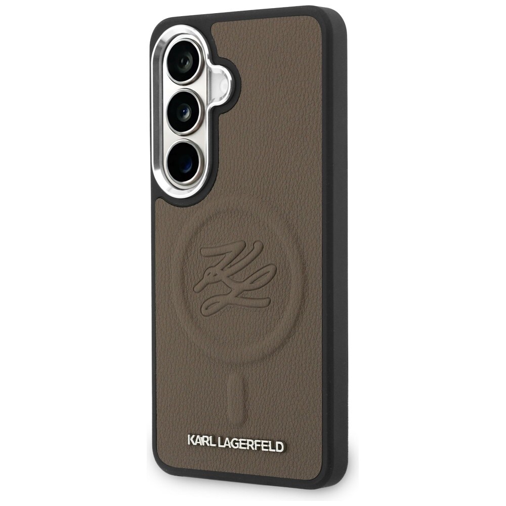 Karl Lagerfeld MagSafe-etui med pregede ringinitialer for Samsung Galaxy S26 - Brun
