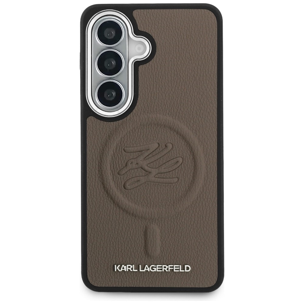 Karl Lagerfeld MagSafe-etui med pregede ringinitialer for Samsung Galaxy S26 - Brun