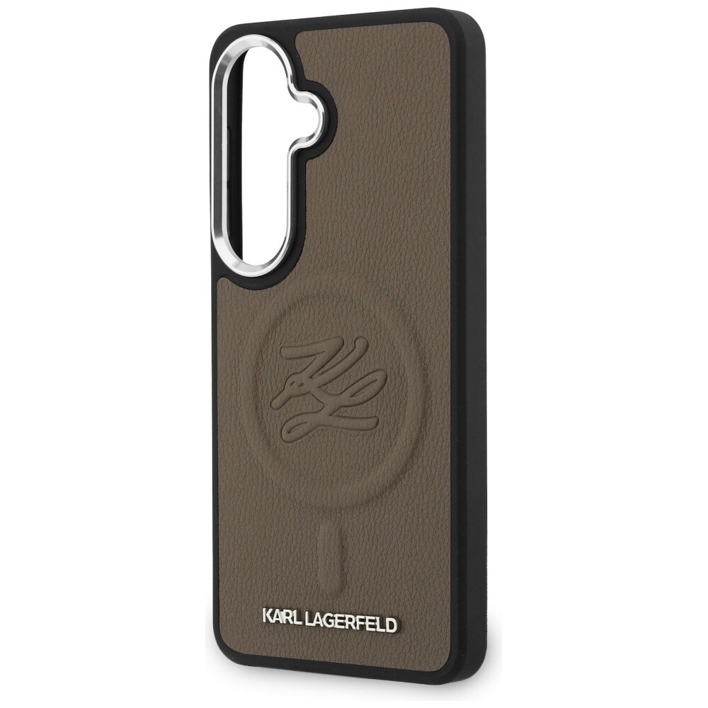 Karl Lagerfeld MagSafe-etui med pregede ringinitialer for Samsung Galaxy S26 - Brun