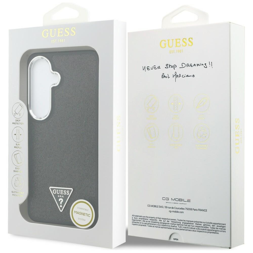 Guess MagSafe-etui med fast glittertrekant for Samsung Galaxy S26+ - svart