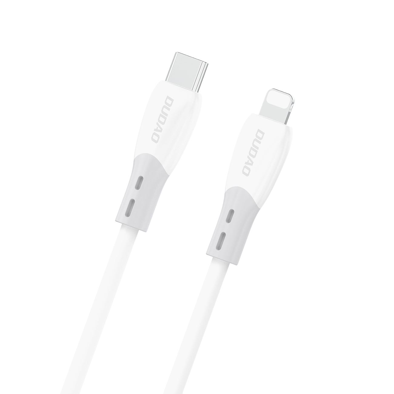 Dudao L25SX 30W USB-C - Lightning-kabel med myk silikonflette 1 m - hvit