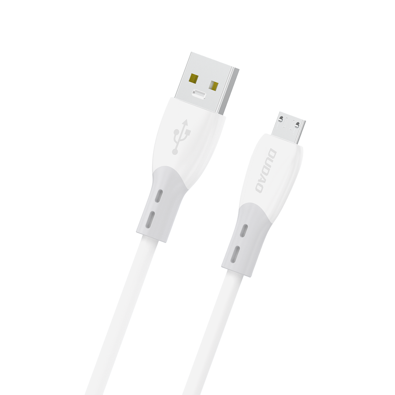 Dudao L25SM 3 A USB-A - micro USB-kabel med myk silikonflette 1 m - hvit