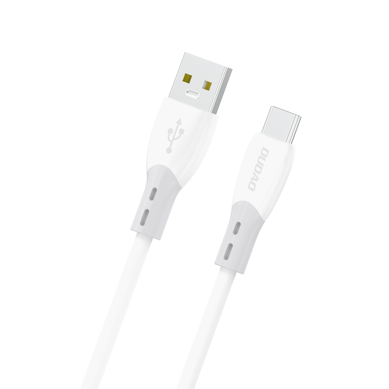 Dudao L25ST 5 A USB-A - USB-C-kabel med myk silikonflette 1 m - hvit