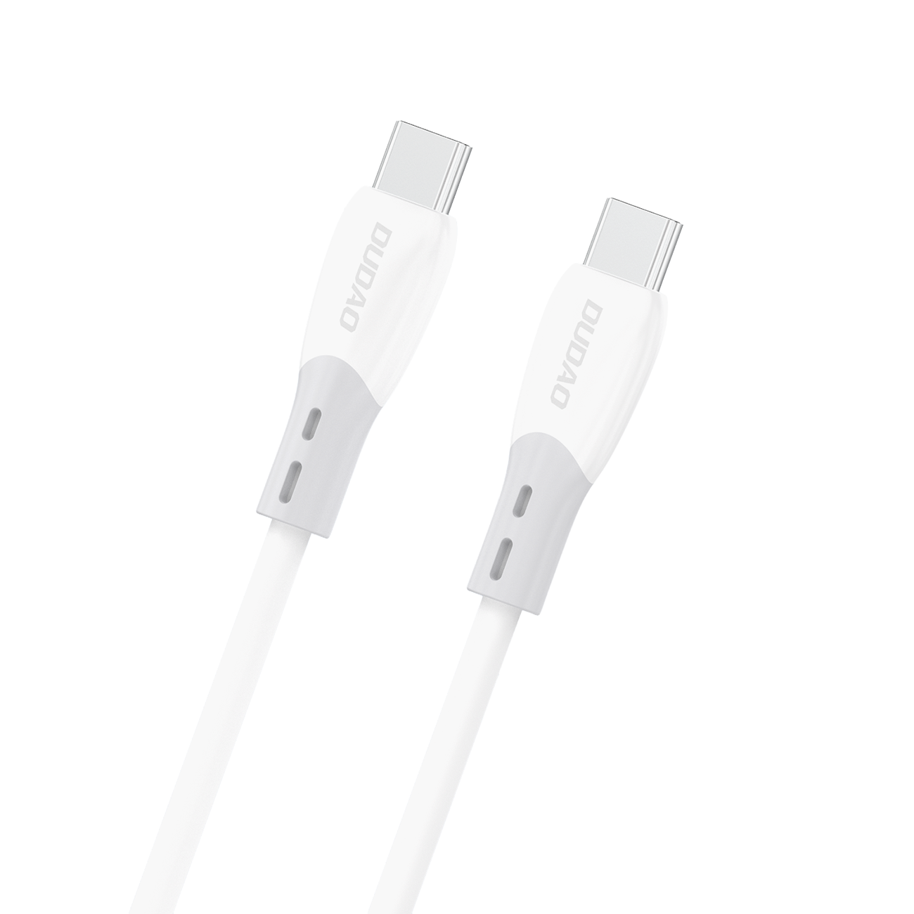 Dudao L25SC 60W USB-C - USB-C-kabel med myk silikonflette 2 m - hvit