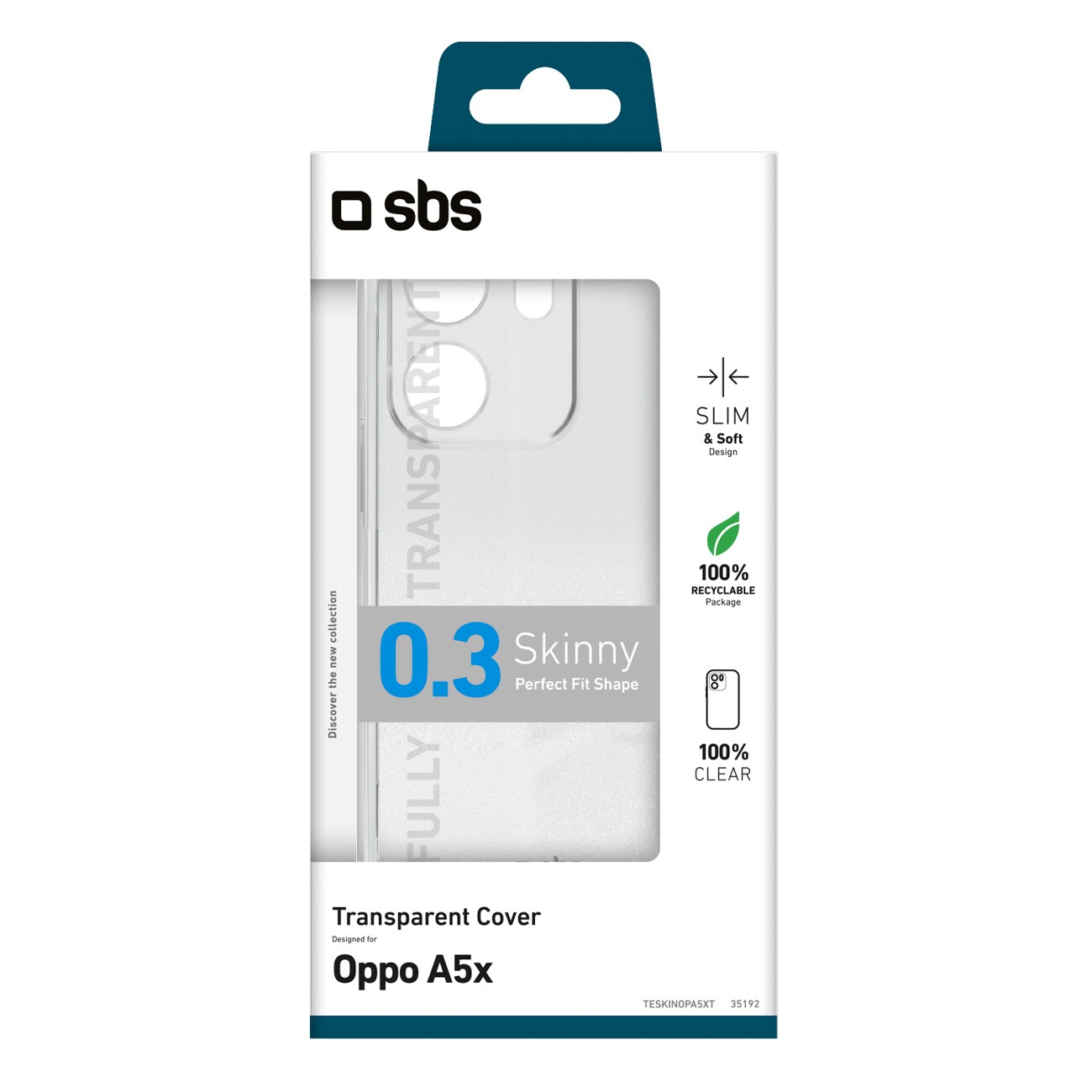 SBS Skinny Cover for Oppo A5X - gjennomsiktig