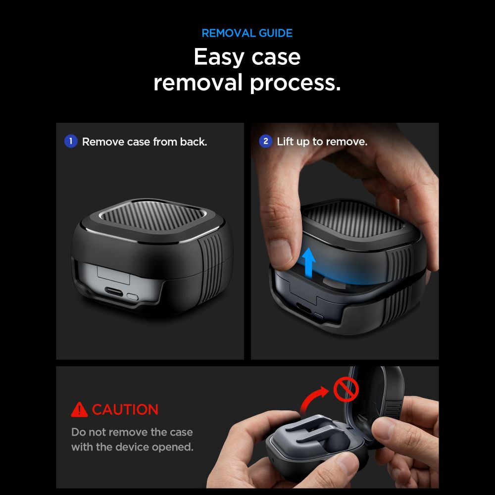 Spigen Robust panseretui for Samsung Galaxy Buds 4 / 4 Pro - matt svart