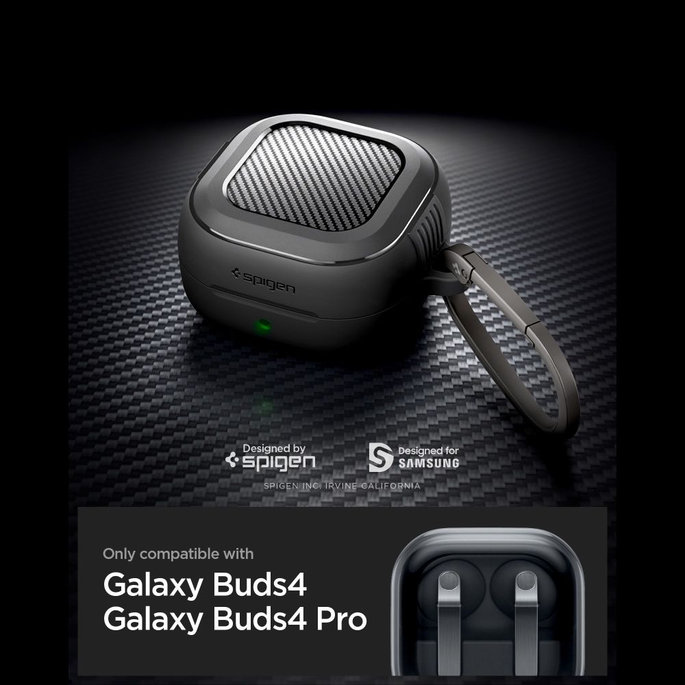 Spigen Robust panseretui for Samsung Galaxy Buds 4 / 4 Pro - matt svart
