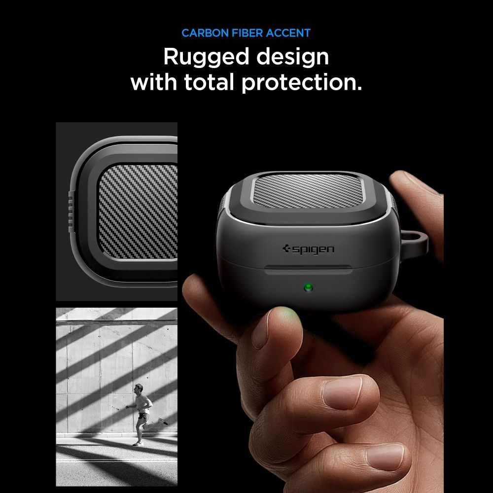 Spigen Robust panseretui for Samsung Galaxy Buds 4 / 4 Pro - matt svart