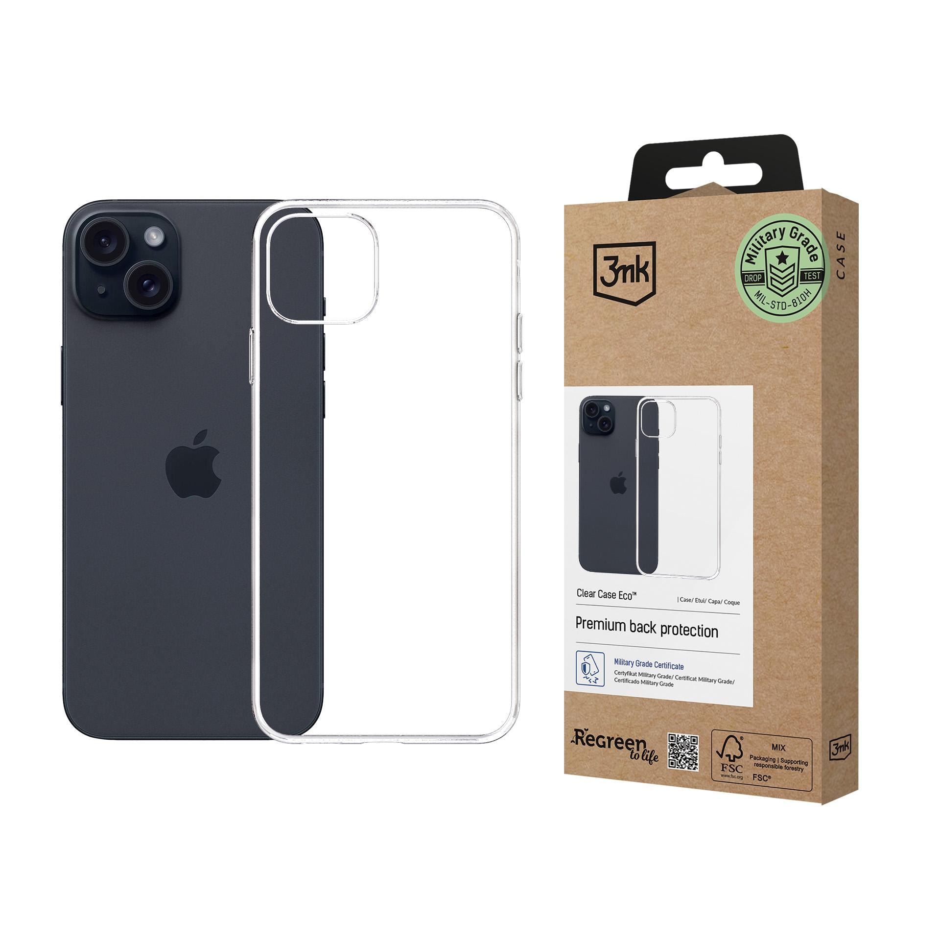 3mk Clear Case Eco for Apple iPhone 15 plus - gjennomsiktig