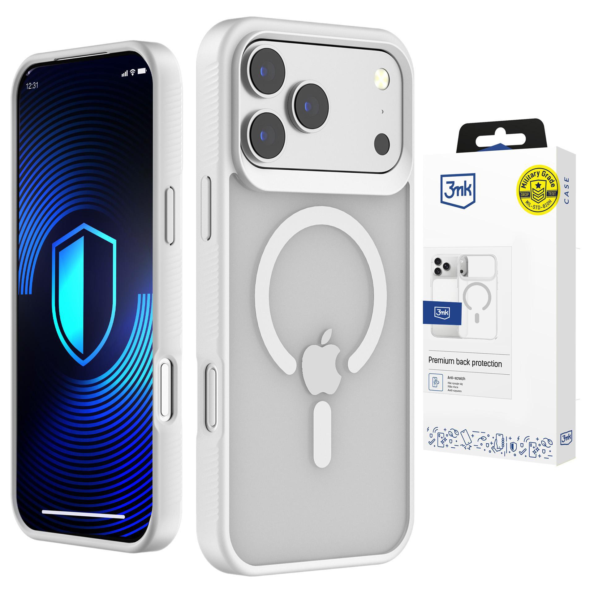 3mk Smoke MagCase for iPhone 17 Pro Max - hvit-gjennomsiktig