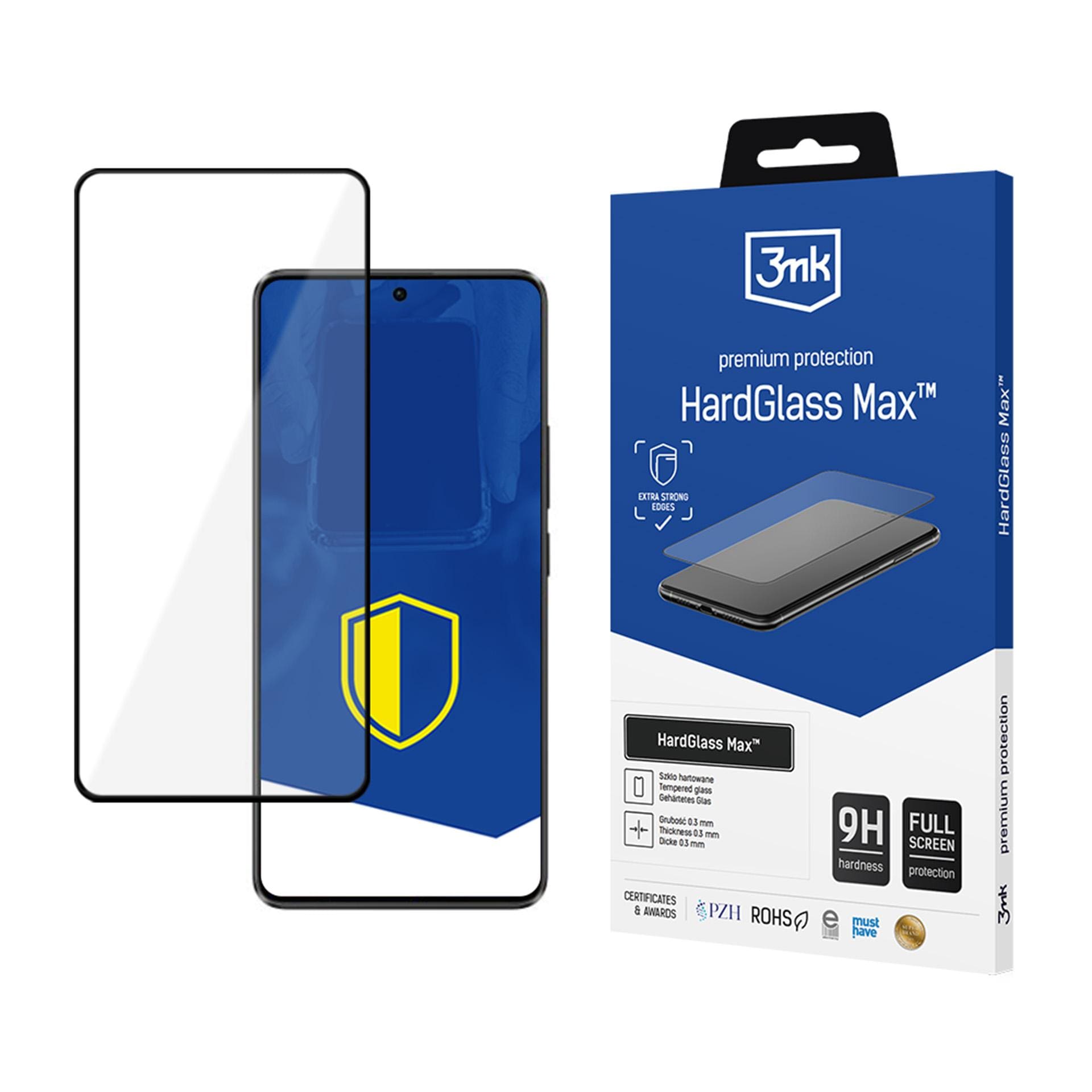 Forsterket herdet glass med full dekning 3mk HardGlass Max Black for Xiaomi Poco X6 Pro 5G