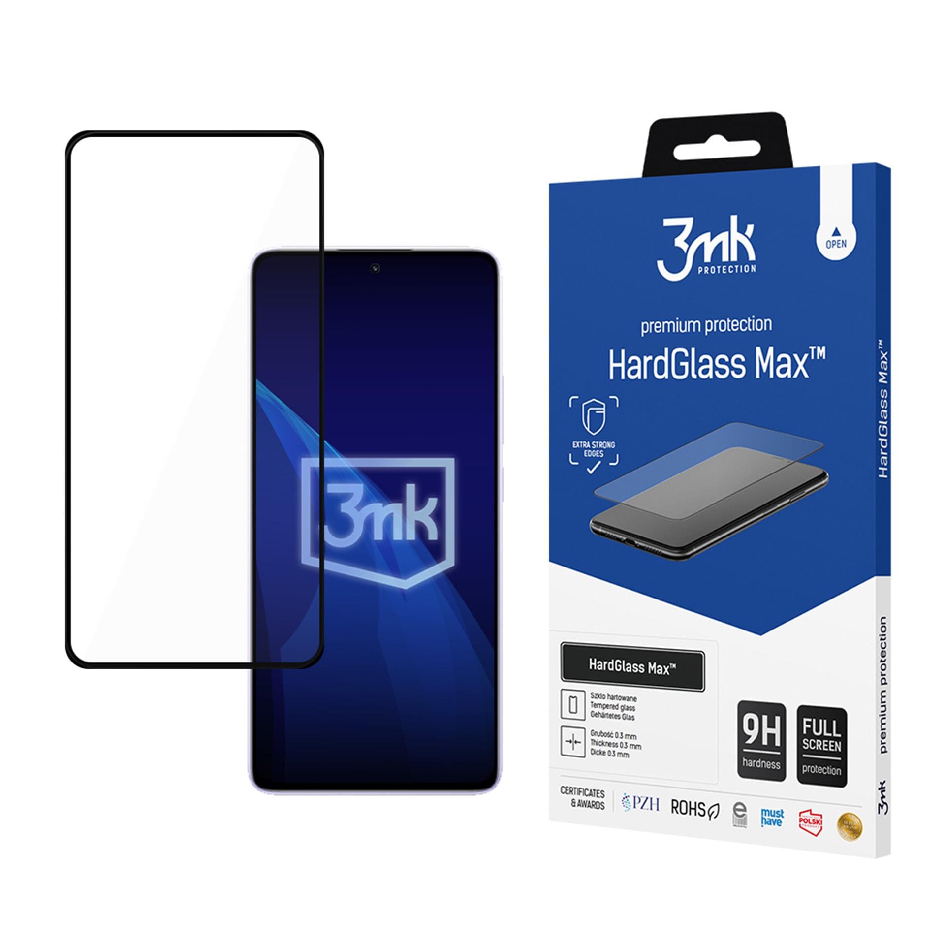 Forsterket herdet glass med full dekning 3mk HardGlass Max Black for Xiaomi Redmi Note 14 5G