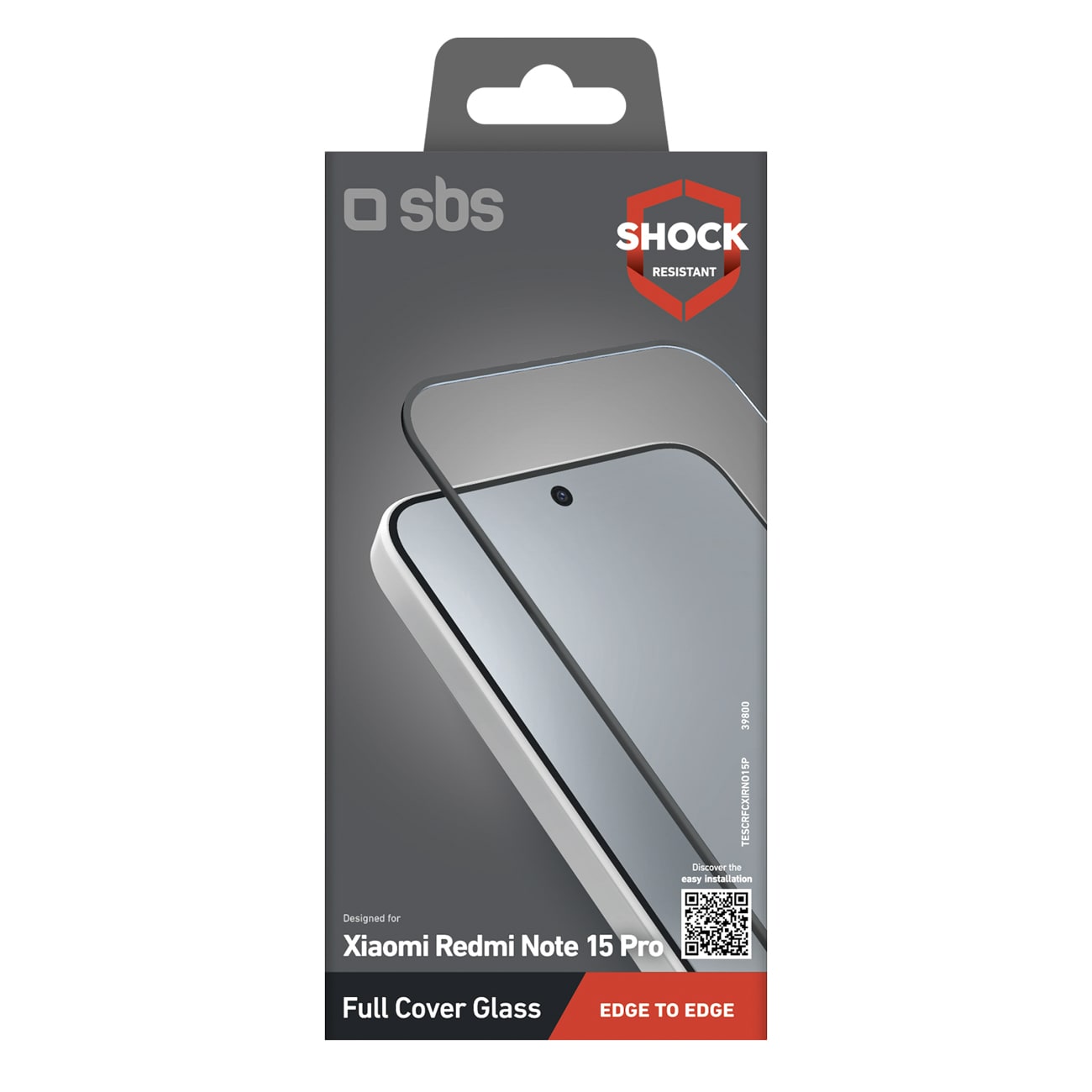 SBS Fullt deksel herdet glass for Xiaomi Redmi Note 15 Pro