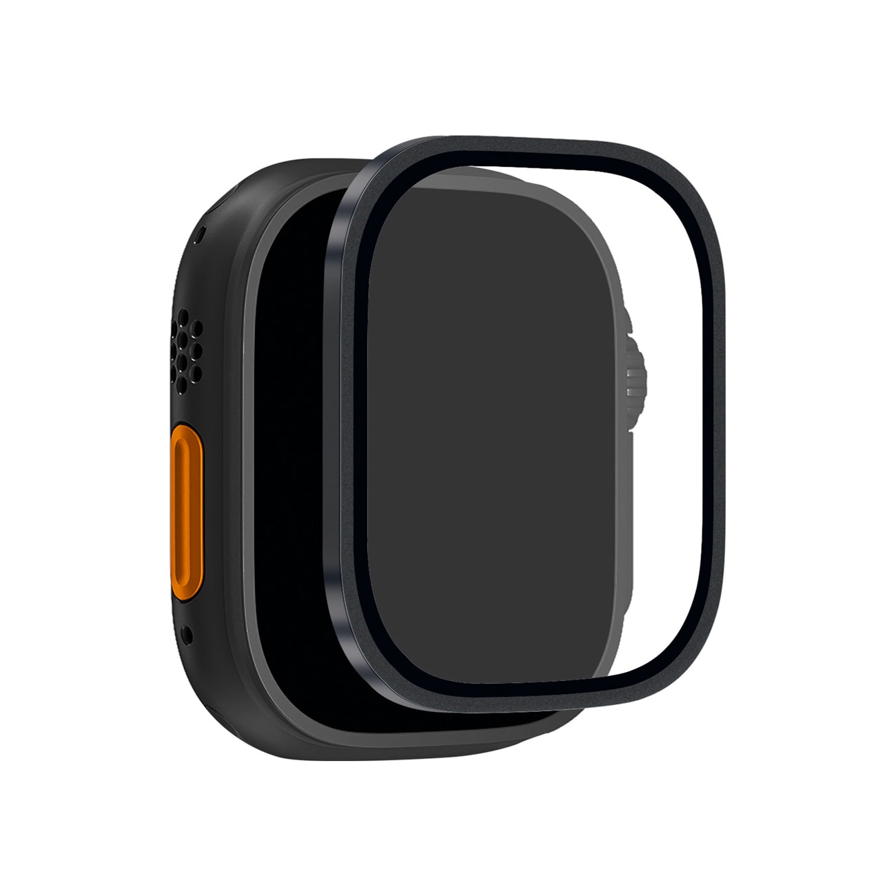 Puro herdet glass med titanramme for Apple Watch Ultra / Ultra 2 / Ultra 3M - Svart