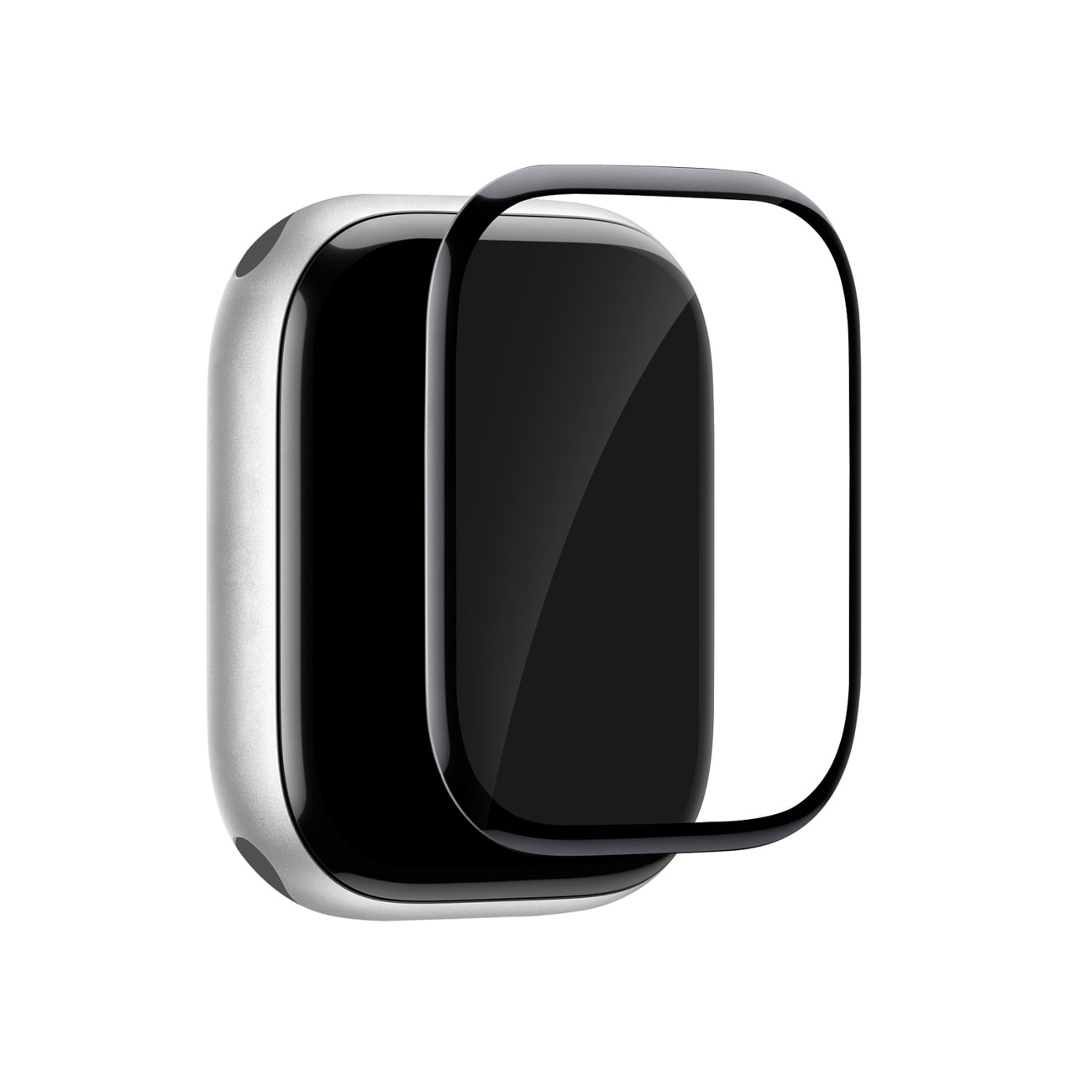 Puro Flexible Shield beskyttelsesfilm med applikator for Apple Watch 10/11 46mm - Svart