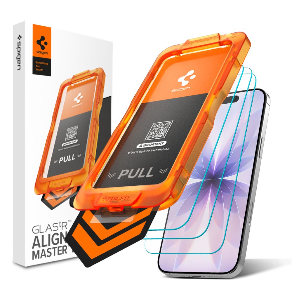 Spigen Glas.tR AlignMaster Slim 3-pakning herdet glass for iPhone 17