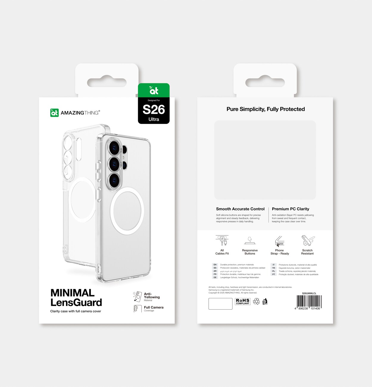 AmazingThing Minimal Mag Lens-etui for Samsung Galaxy S26 Ultra - Klar