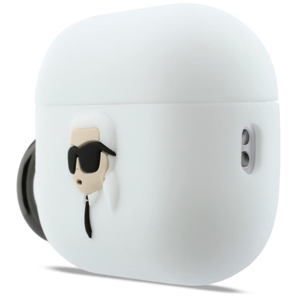 Karl Lagerfeld Silikon Karl Head 3D-etui i silikon for AirPods Pro 3 - Hvit