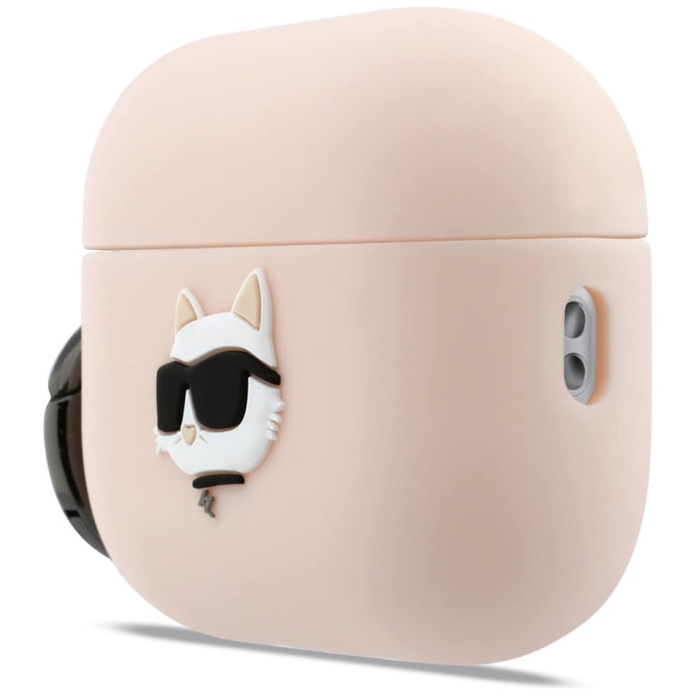 Karl Lagerfeld Chaupette Head 3D-etui i silikon for AirPods Pro 3 - Rosa
