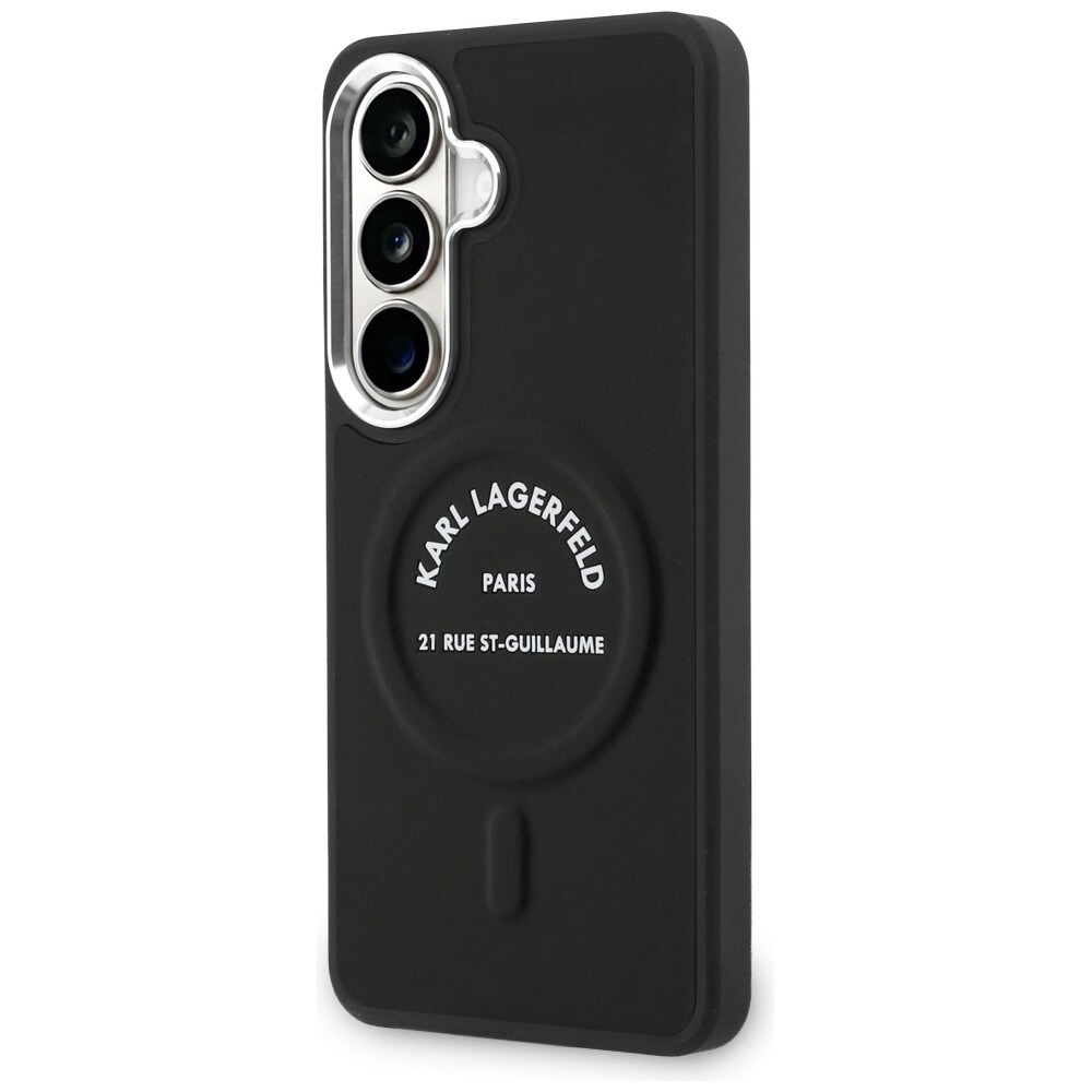 Karl Lagerfeld preget ring med RSG-logo MagSafe-etui for Samsung Galaxy S26+ - Svart