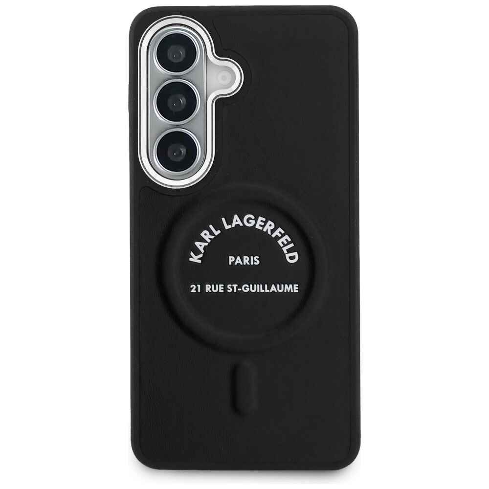 Karl Lagerfeld preget ring med RSG-logo MagSafe-etui for Samsung Galaxy S26+ - Svart