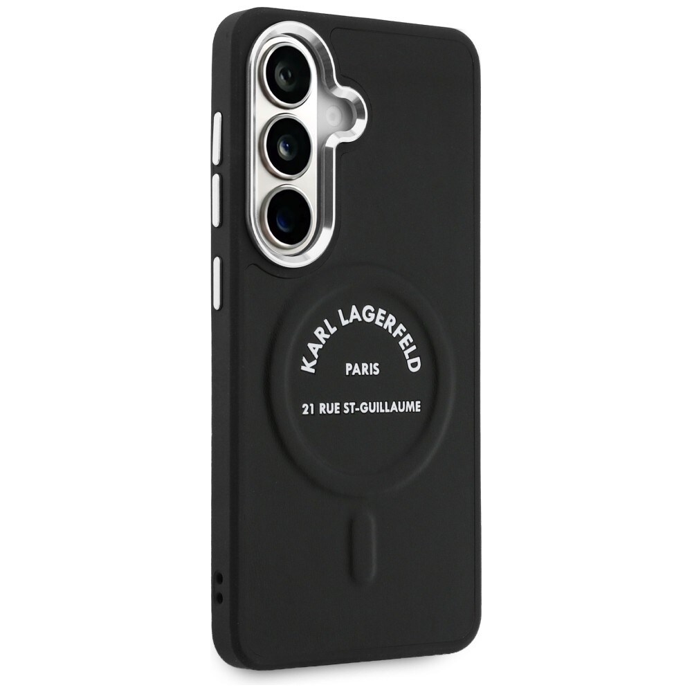 Karl Lagerfeld preget ring med RSG-logo MagSafe-etui for Samsung Galaxy S26+ - Svart