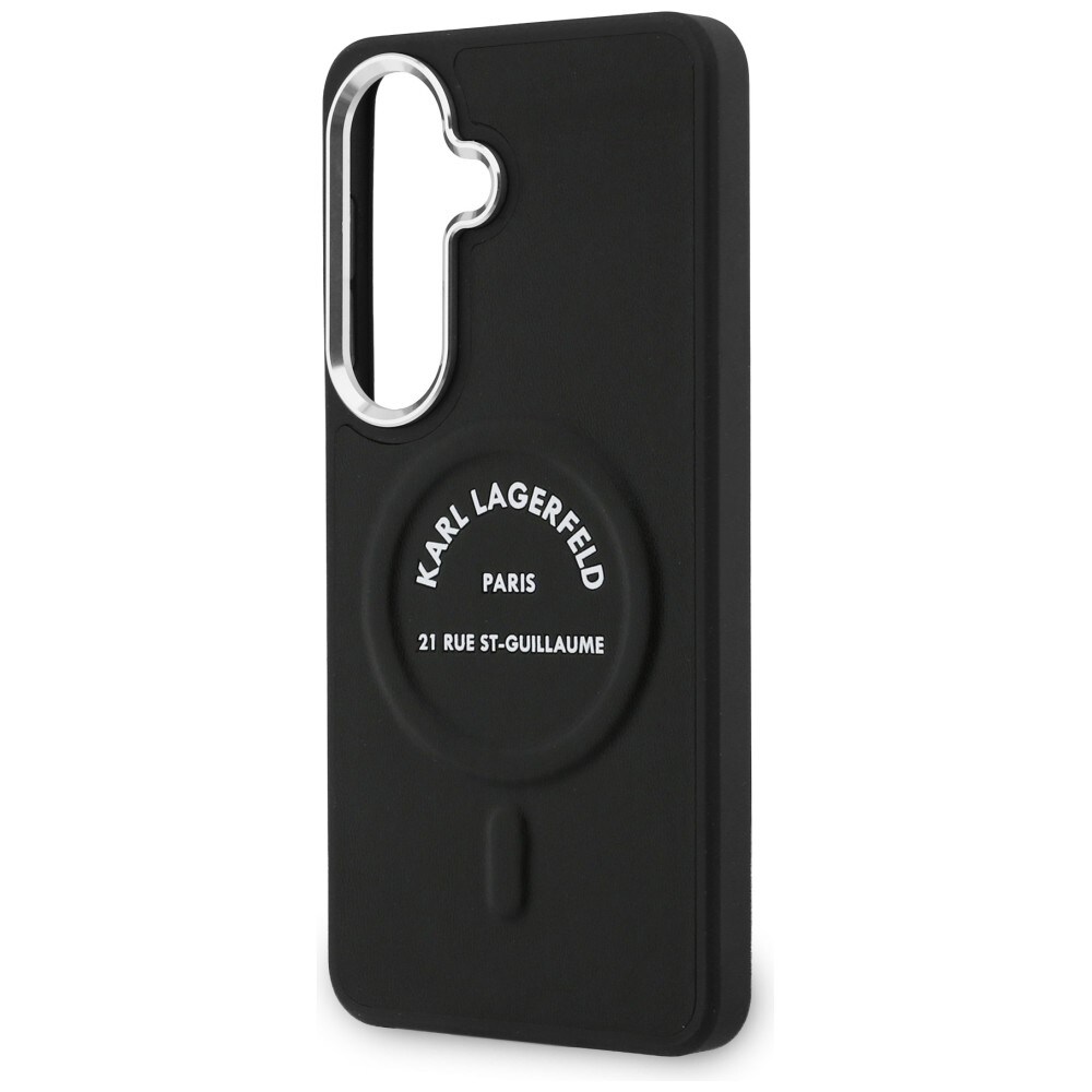 Karl Lagerfeld preget ring med RSG-logo MagSafe-etui for Samsung Galaxy S26+ - Svart