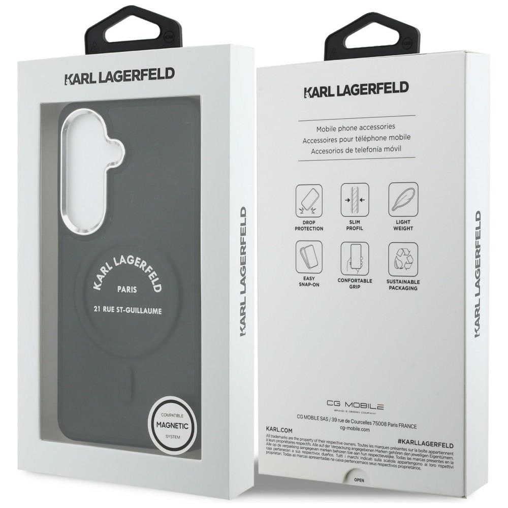 Karl Lagerfeld preget ring med RSG-logo MagSafe-etui for Samsung Galaxy S26+ - Svart