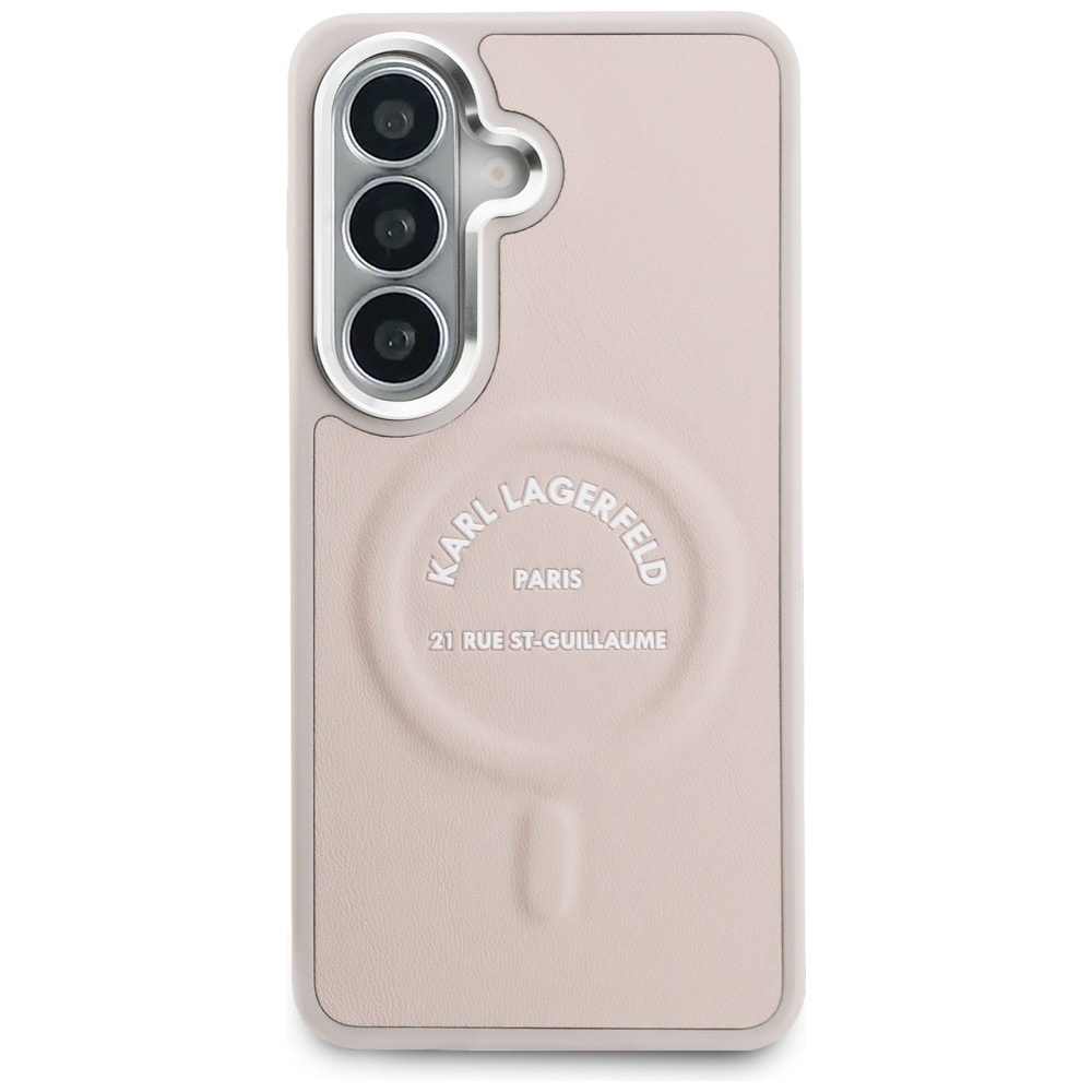 Karl Lagerfeld preget ring med RSG-logo MagSafe-etui for Samsung Galaxy S26+ - Rosa