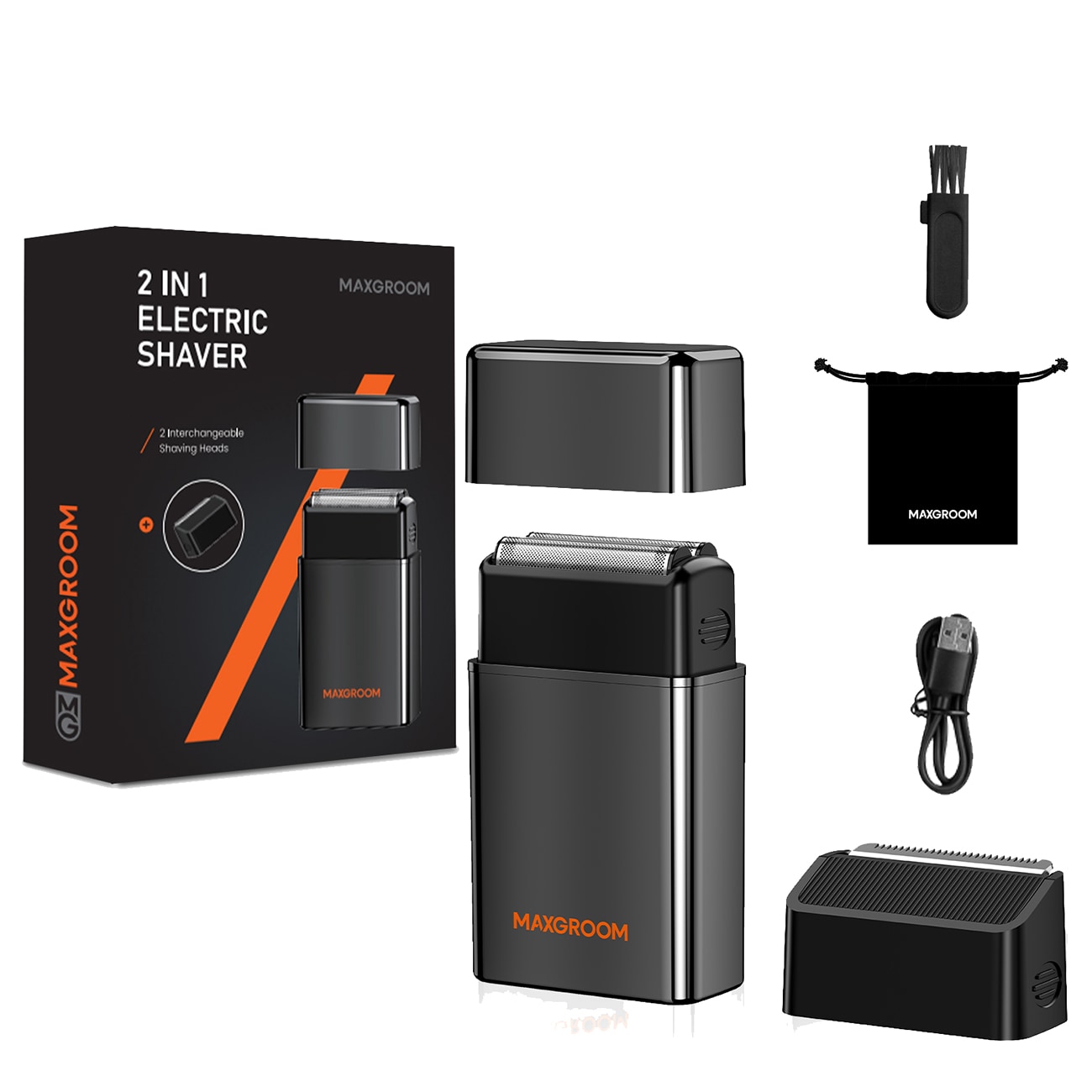 MAXGROOM M-5580 2-i-1 elektrisk barbermaskin - svart