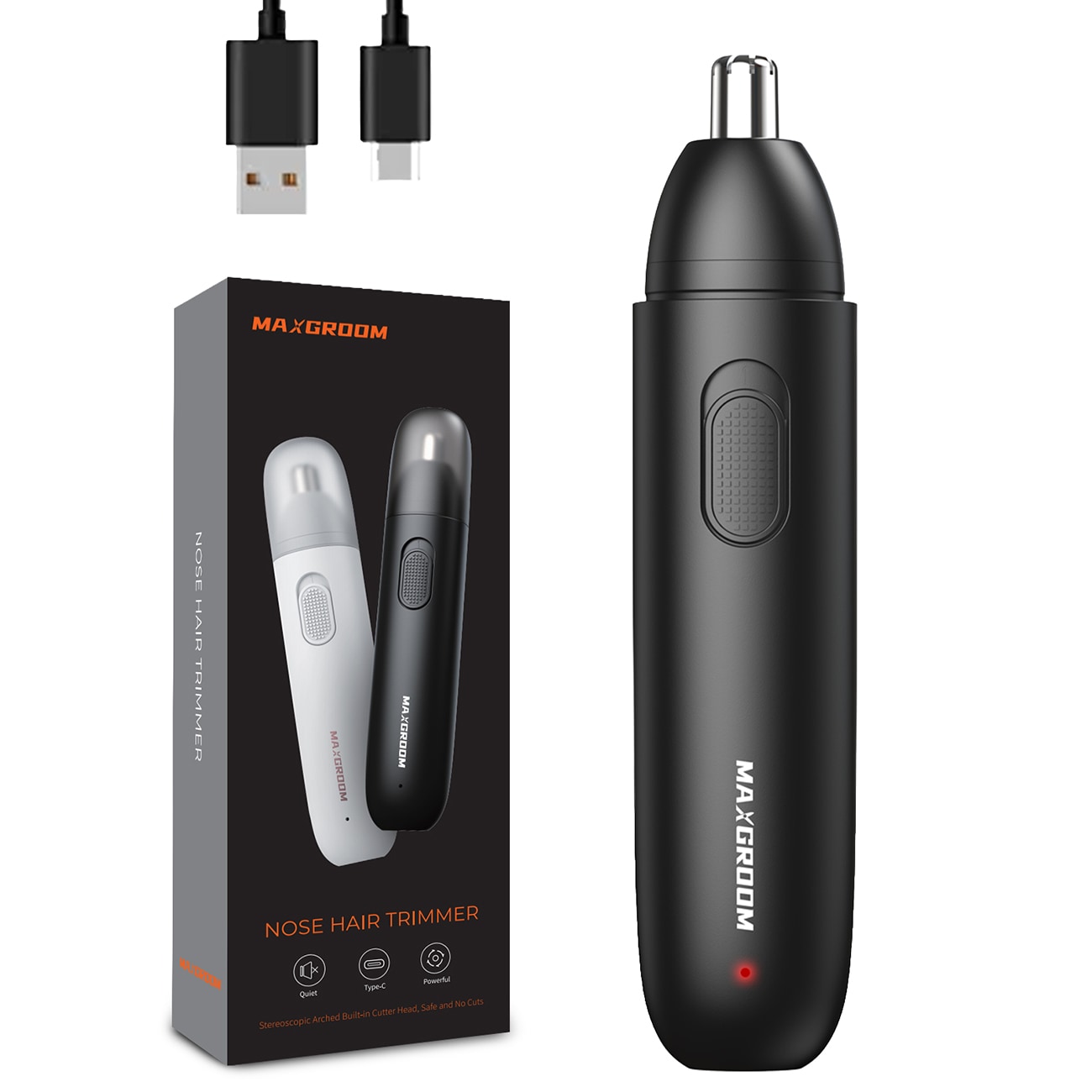 MAXGROOM GT2220A nese-, øre- og øyenbrynstrimmer - svart