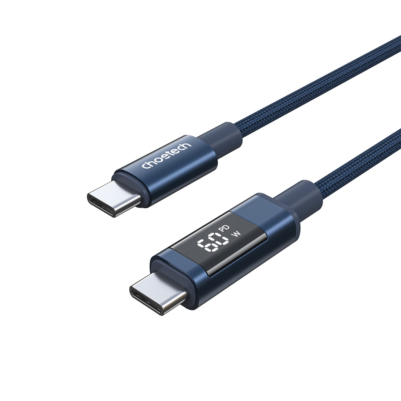 Choetech XCC-1068 PD 60W USB-C - USB-C-kabel med skjerm 1,2 m - Blå