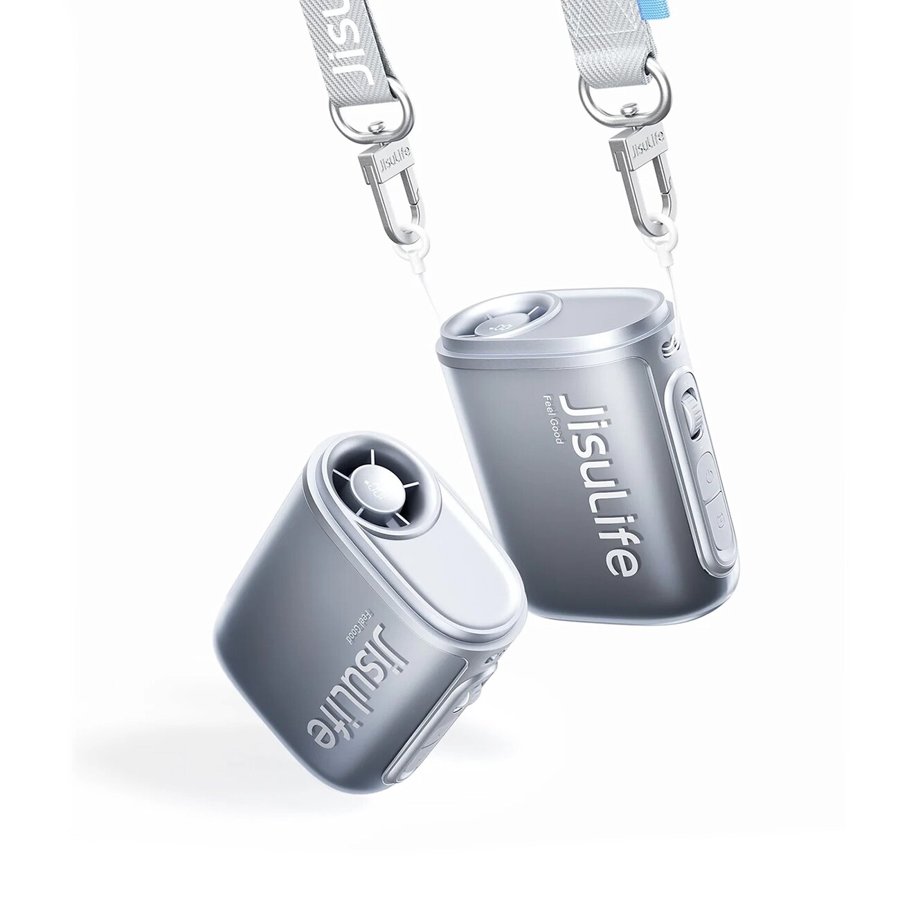 Jisulife Neck Fan 5 4500mAh minivifte med nøkkelbånd - svart