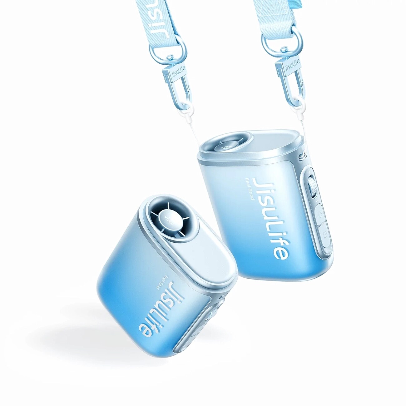 Jisulife Neck Fan 5 4500mAh minivifte med nøkkelbånd - blå