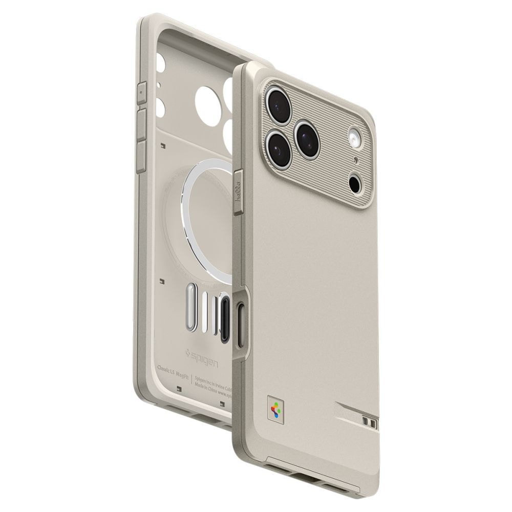 Spigen Classic LS MagSafe-etui for iPhone 17 Pro - Beige