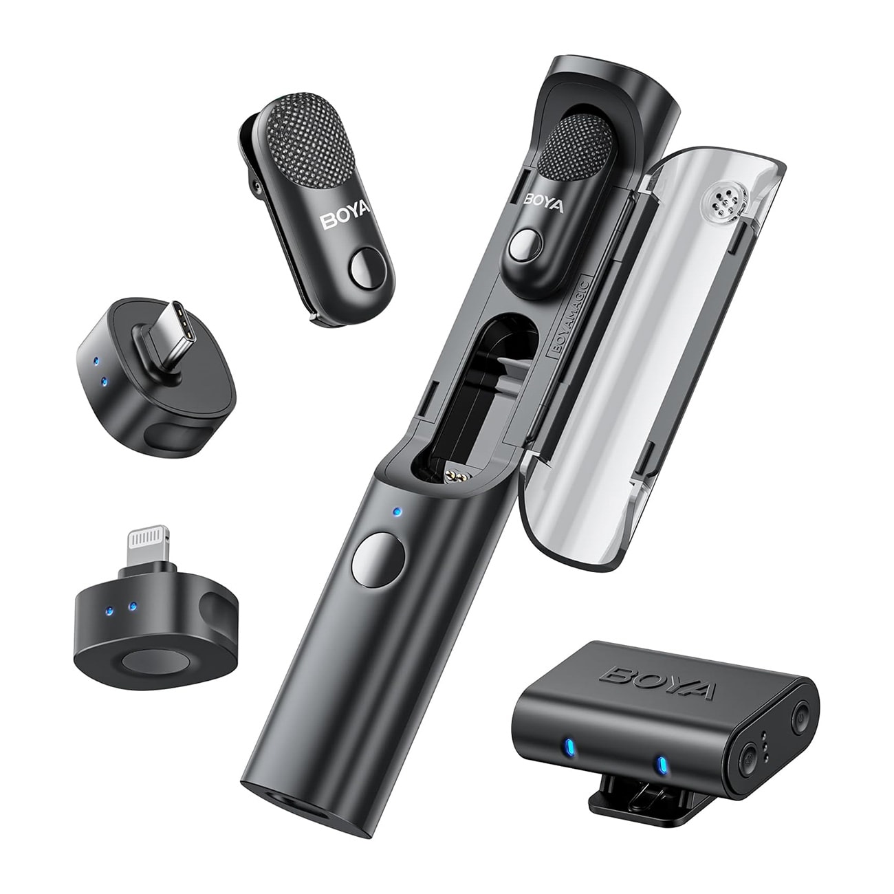 BOYA MAGIC-02 Trådløs mikrofon 2,4 GHz USB-C - Svart