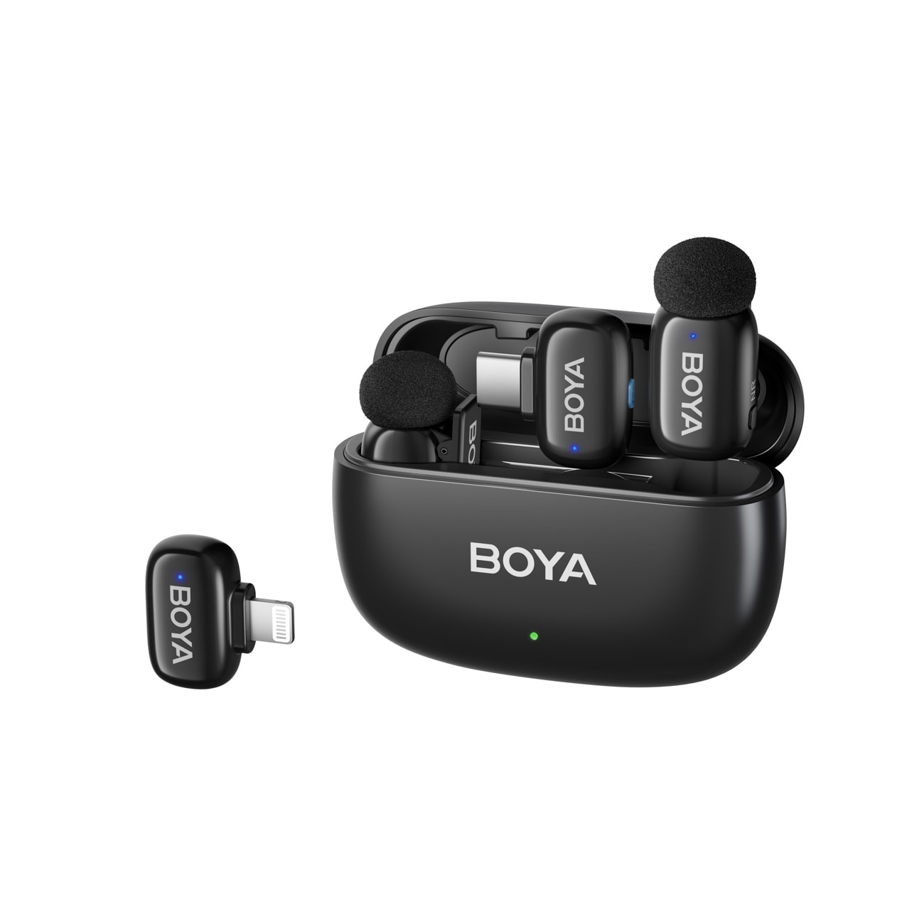 BOYA mini 2-01 trådløse mikrofoner 2,4 GHz USB-C - svart