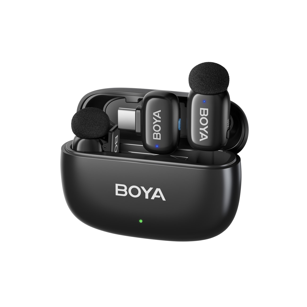 BOYA mini 2-02 trådløse mikrofoner 2,4 GHz USB-C - svart