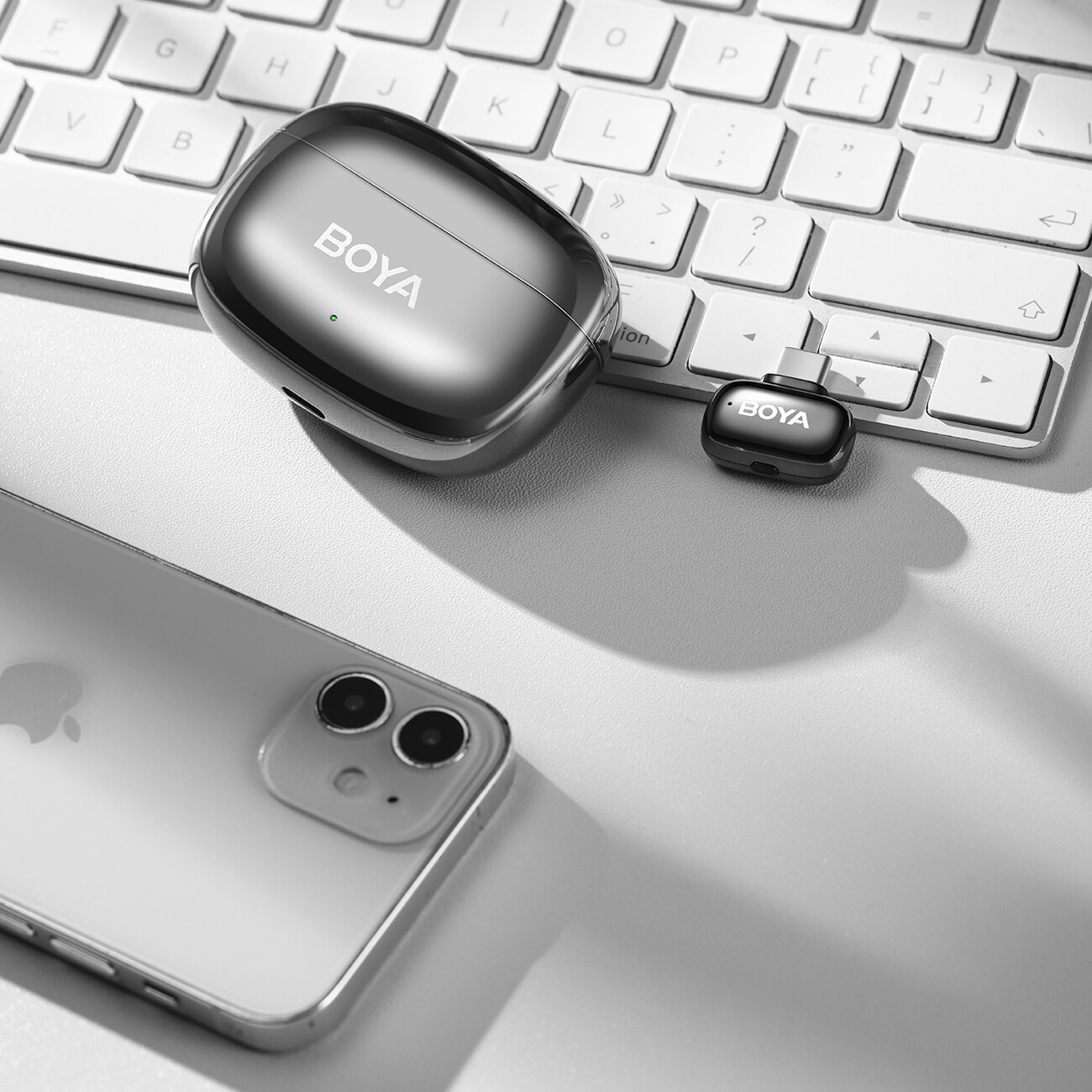 BOYA mini 2-02 trådløse mikrofoner 2,4 GHz USB-C - svart