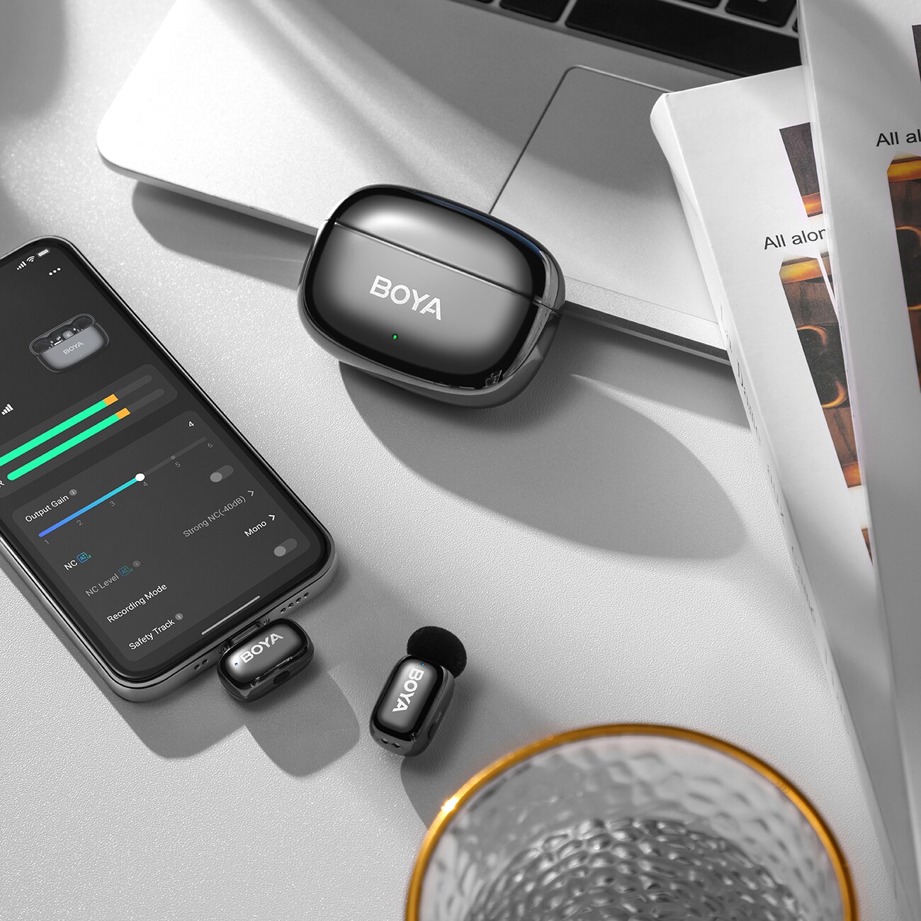 BOYA mini 2-02 trådløse mikrofoner 2,4 GHz USB-C - svart