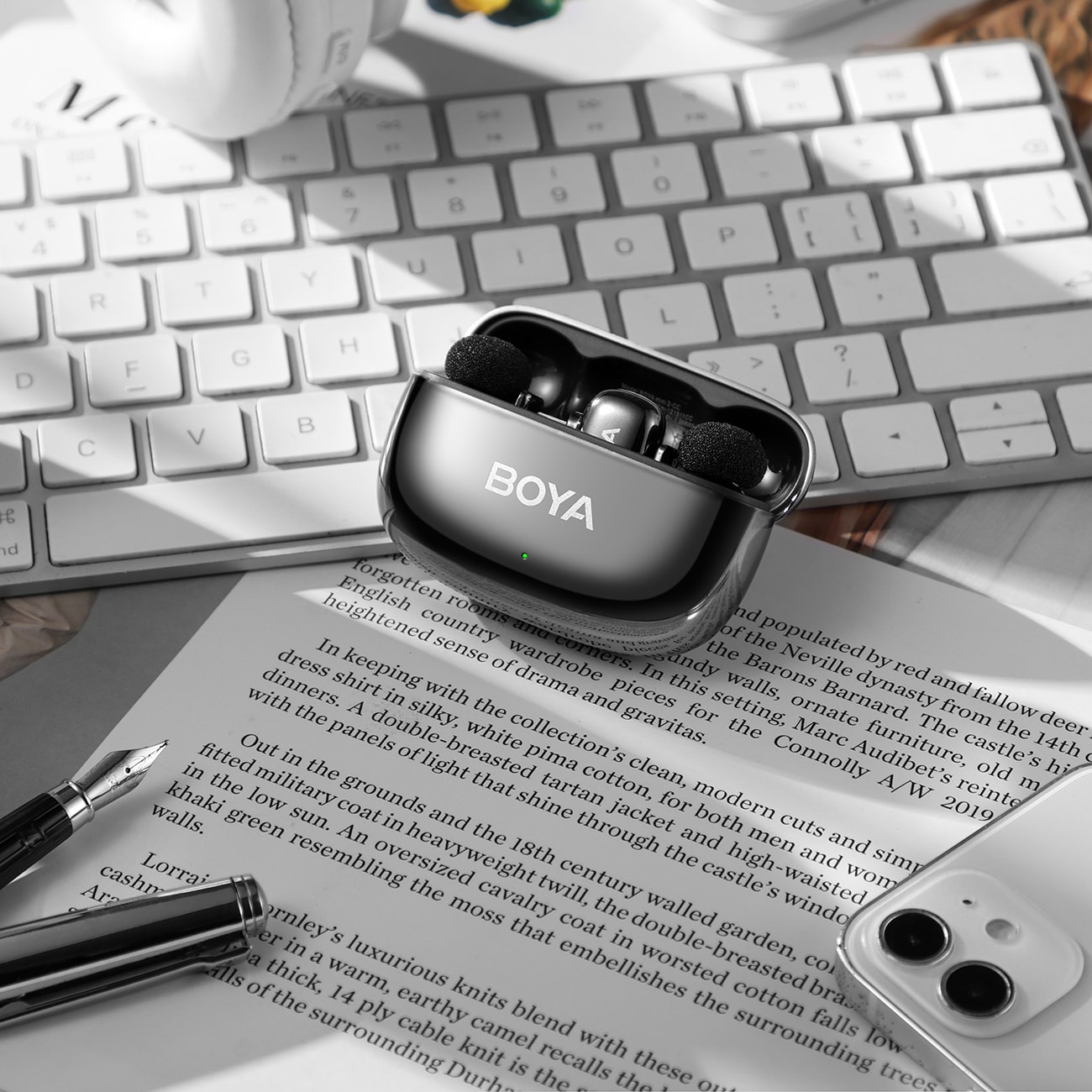 BOYA mini 2-02 trådløse mikrofoner 2,4 GHz USB-C - svart
