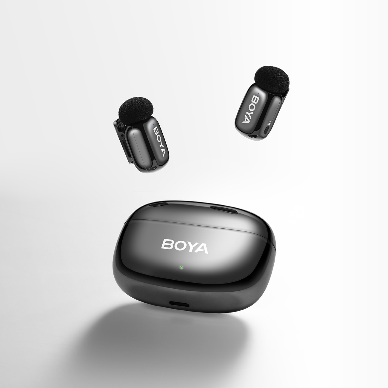 BOYA mini 2-02 trådløse mikrofoner 2,4 GHz USB-C - svart