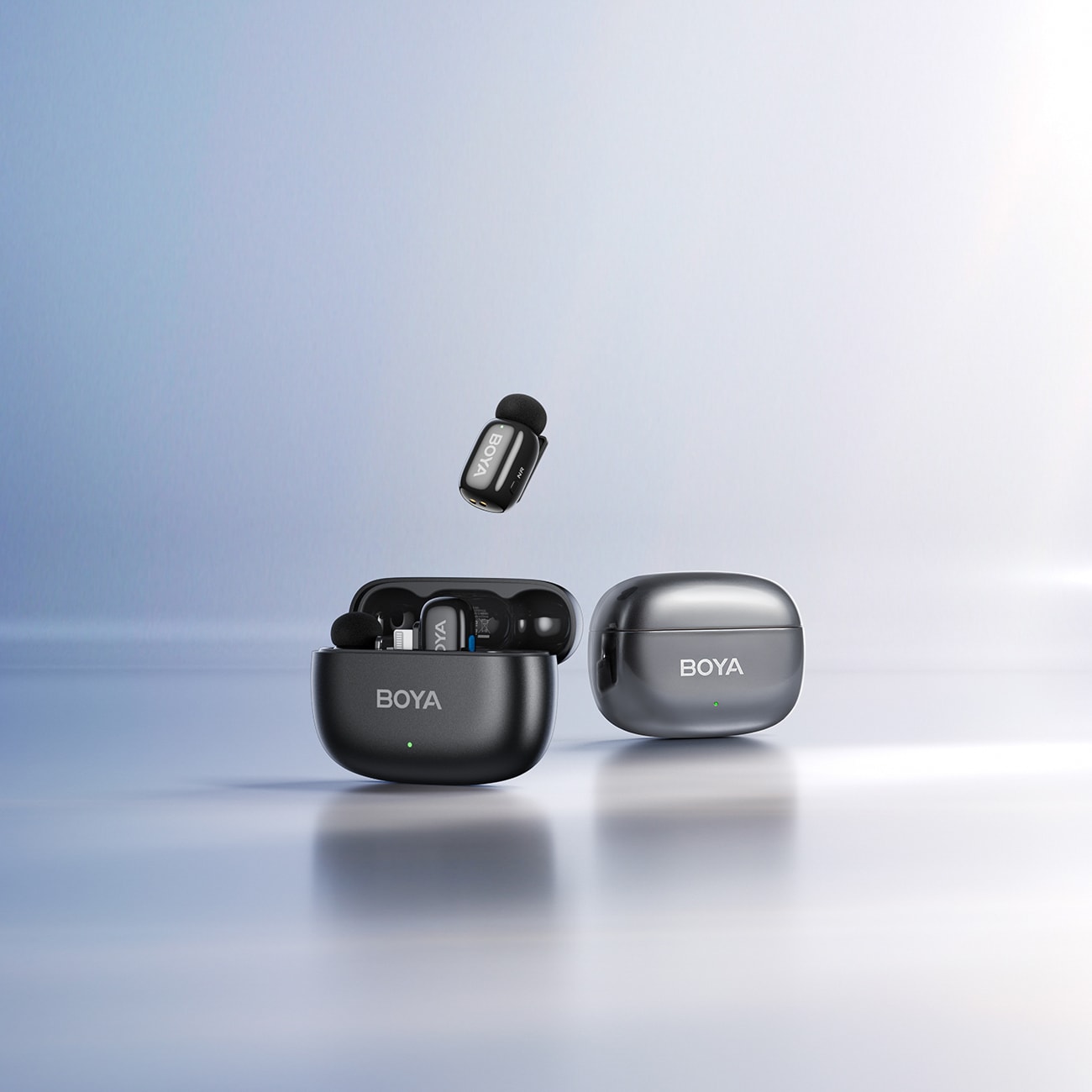 BOYA mini 2-02 trådløse mikrofoner 2,4 GHz USB-C - svart