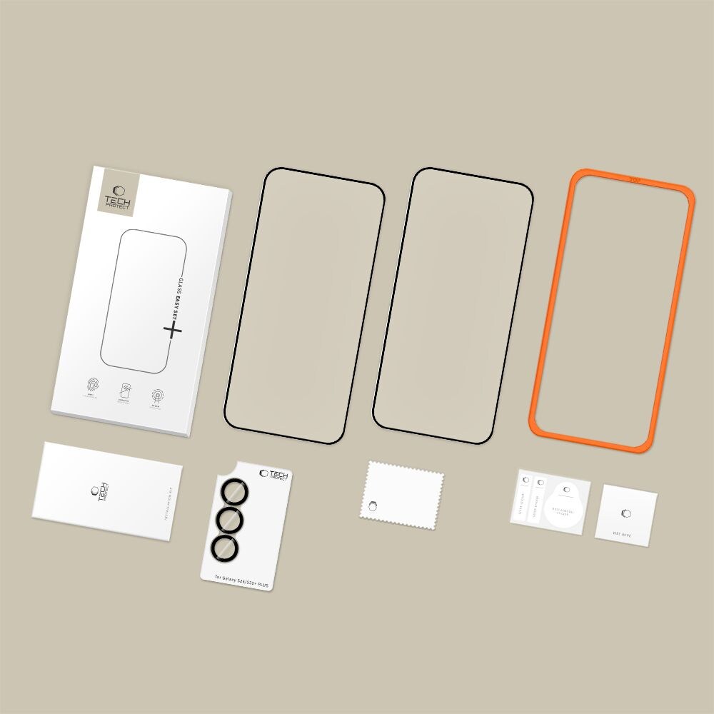 Tech-Protect Easy Set+ 3-pakning herdet glass for Samsung Galaxy S26 - Svart